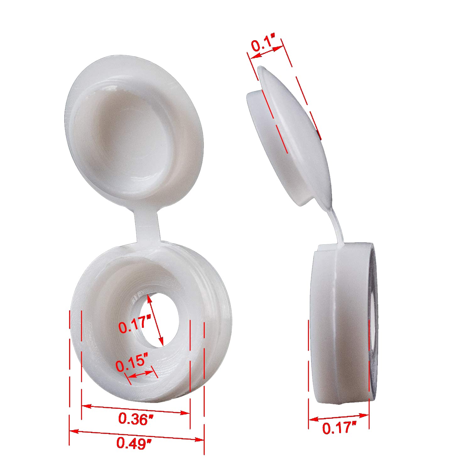 White Hinged Plastic Screw Cap – обзор и цена Furniture Hardware Covers
