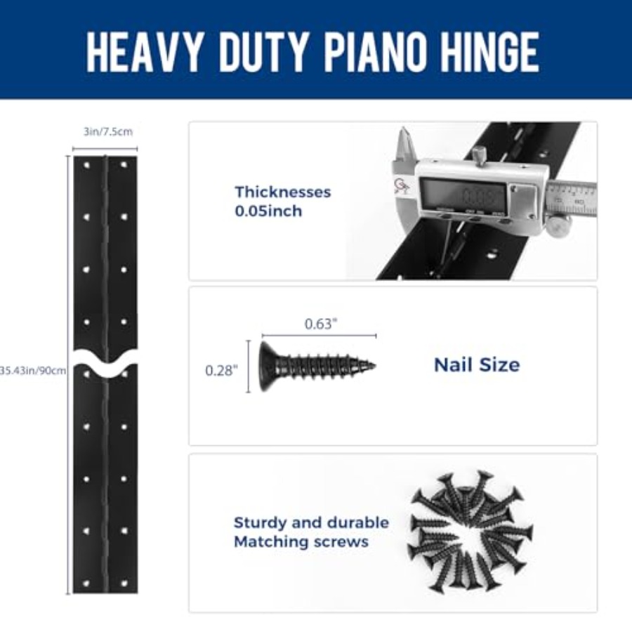 Black Piano Hinge x 3 Heavy Du – обзор и цена Piano Hinge Continuous
