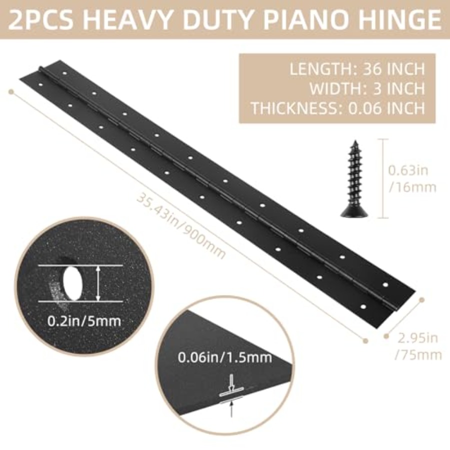 2 Pack Heavy Duty Piano Hges,  – обзор и цена Piano Hinge Continuous